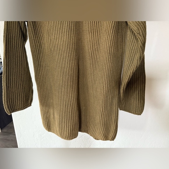Kapalua|Olive thick knit ribbed sweater,quarter zip•••boho style,size medium - Picture 6 of 11